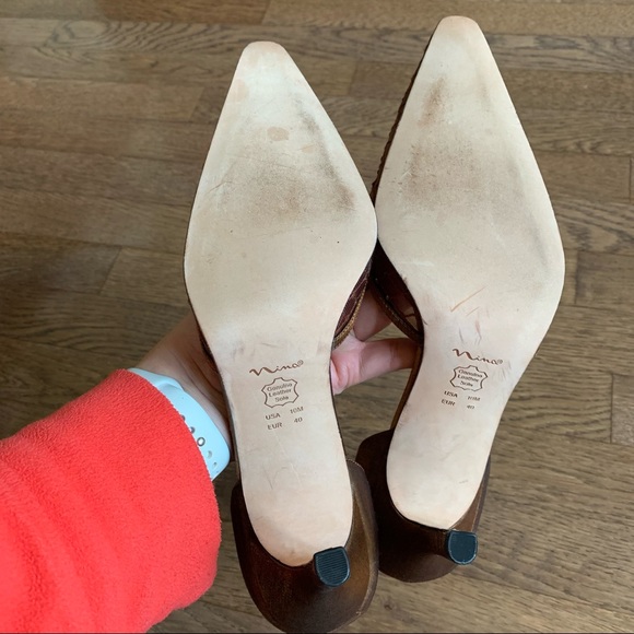 Nina Brown Mesh Heels - Picture 3 of 5